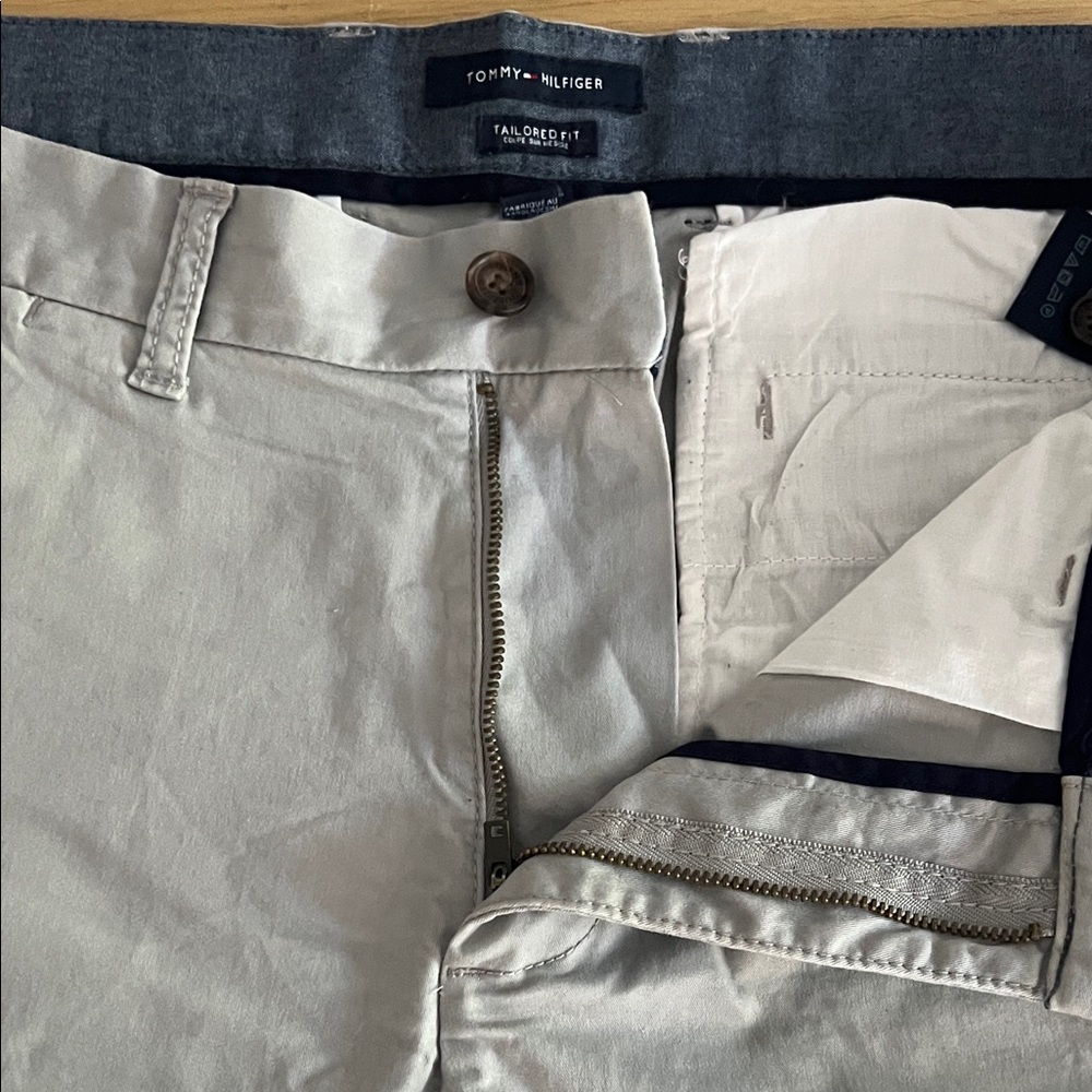 Tommy Hilfiger Men's Light Beige Tailored Chinos